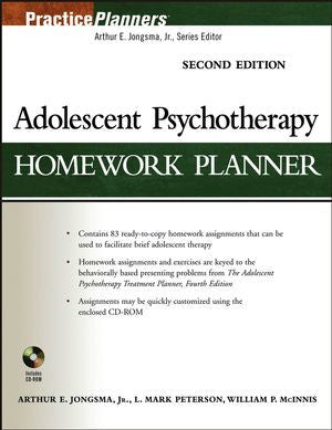 Adolescent Psychotherapy Homework Planner, 2nd Edition (with CD-ROM)