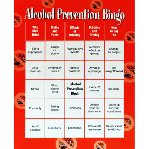 Alcohol Abuse Prevention Bingo Game