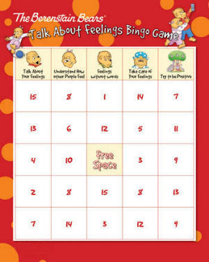 Berenstain Bears Talk About Feelings Bingo Game