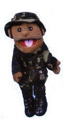 African-American Soldier Puppet (Movable Mouth)