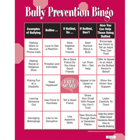 Bully Prevention Bingo Game