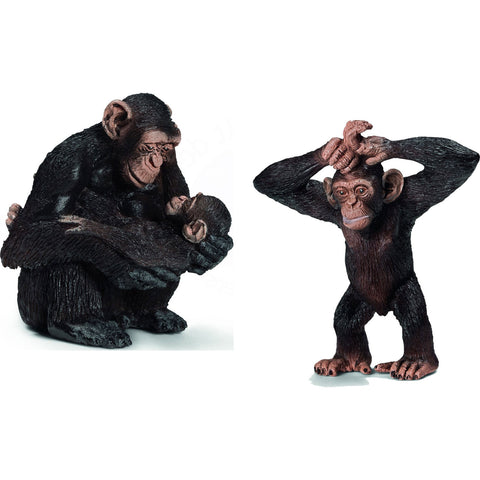 Miniature - Chimpanzee Mother and Children (2 Figures)