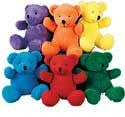 Plush Primary Color Bears (Set of 12)