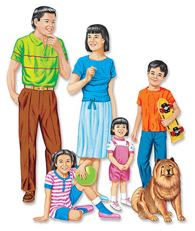 Felt Asian Family (PRE-CUT)