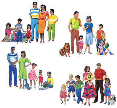 Multi-Cultural Family Felt Sets (4 Families, PRE-CUT)