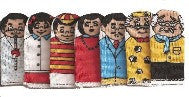 FAMILY Finger Puppets - Caucasian (Set of 7)