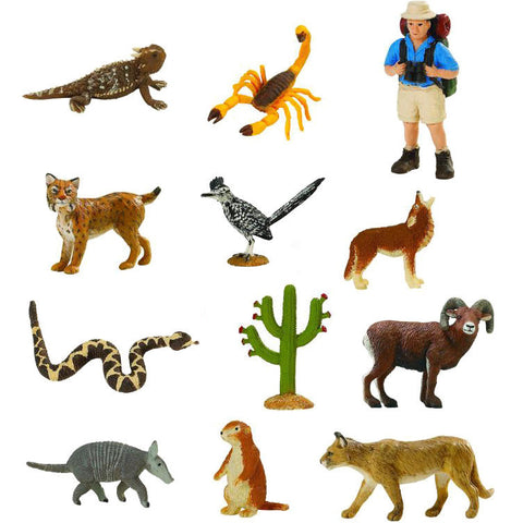 Miniature - Desert Set (w/ Explorer, Cactus & Animals)