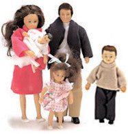 Modern Hispanic Dollhouse Family (5 Poseable Dolls)