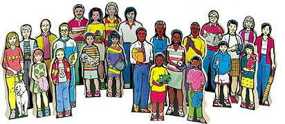 Multi-Cultural Wooden Block Families - 4 Families (24 Pieces)