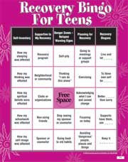Recovery Bingo For Teens