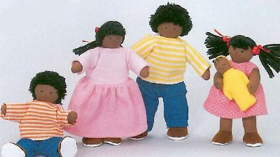Soft 'Pose & Play' Doll Family (African-American)