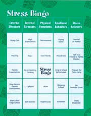 Stress Bingo For Teens