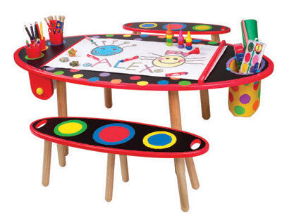 Super Art Table & Bench Set (w/ Paper Roll)