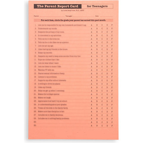 The Parent Report Card - For Teens (Pack of 20)